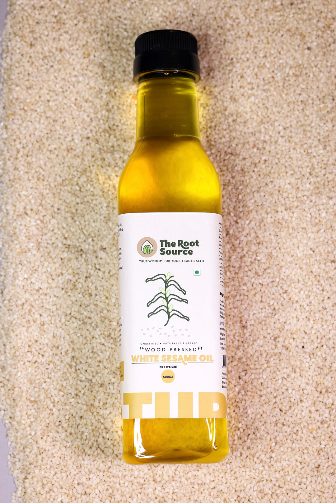 Wood Pressed White Sesame Oil (Hulled Sesame Seeds), Nuvvu Pappu Nune