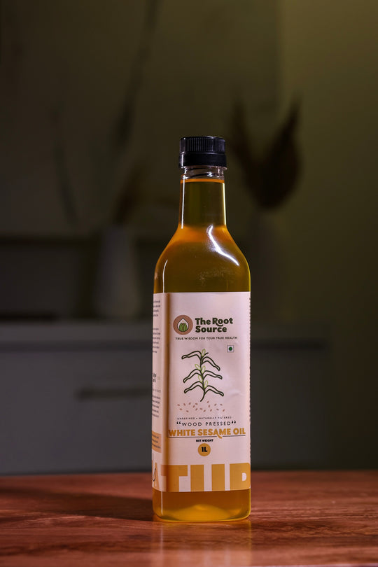 Wood Pressed White Sesame Oil (Hulled Sesame Seeds), Nuvvu Pappu Nune